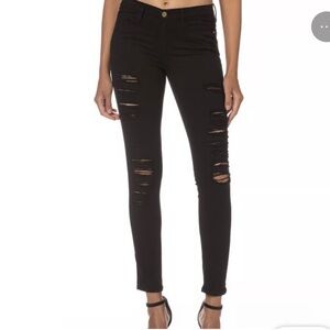 FRAME Black Distressed Jeans